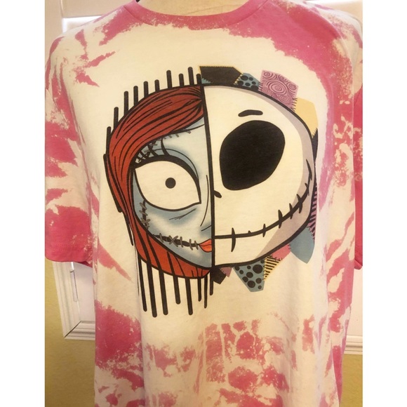 Nightmare Before Christmas Bleach Dye Graphic Tee - Picture 5 of 5